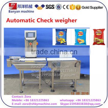 Shanghai Manufacturer BY-XBC auto food bags check Weigher machine, snack weighing Machine 0086-18321225863