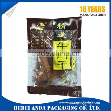 beef jerky packaging bags/plastic food vacuum bag/stand up pouch