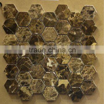 12''x12'' natural stone hexagon EMPEDER DARK marble mosaic