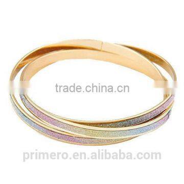 Fashion Discount Three Circle Matte Silver Gold Bracelets Wrapped Bangles photo-4