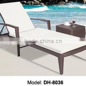 Rattan chaise lounger wicker recliner chair