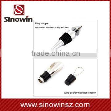 5PCS Wine Bottle Accessory Cork Screw Opener Wine Pourer Wine Stopper Case Box Gift Set New photo-5