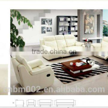 White Electric and Manual Recliner Chair 1+2+3 Set Top Grade Leather as to Your Request