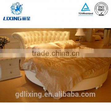 Luxury Furniture Modern Leather Round Bed