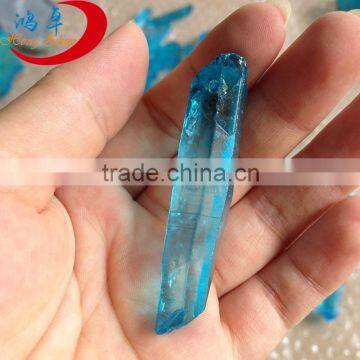 healing clear blue aura quartz point