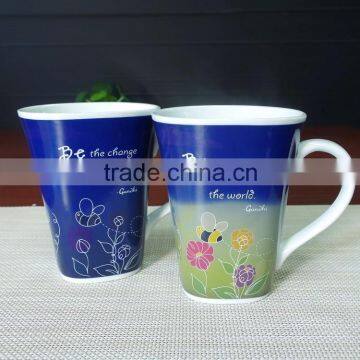 320ml Heat Sensitive Color Changing Coffee Cup Morning Mug + One Ceramic Coffee Tea Milk Spoon - Growing...