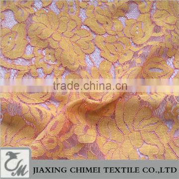 orange pink lace fabric