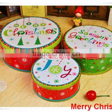 China Alibaba wholesale metal tin box/tin container/christmas round tin box