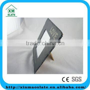 [factory direct] 24x19cm Natural Edge Laser Design Rectangle Slate Picture Frame Item XK-2419RG2AJ