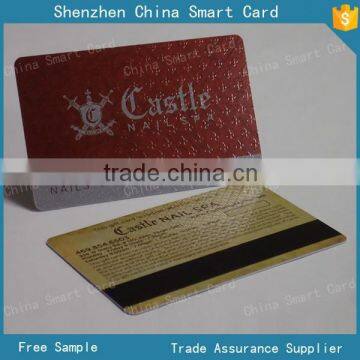 magnetic stripe plastic card with UV spot, loco magnetic plastic card with silver printing