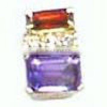 Pendant With Diamonds , Amethyst & Garnet