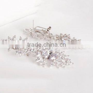 AAA Cubic Zircon Long Dangle Earrings for Women High Quality Luxury Wedding Earrings Bridal Jewelry photo-3