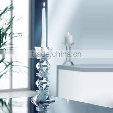 clear crystal cut glass candle holder for home goods