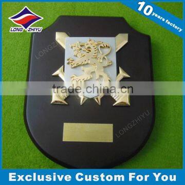 Trophies Custom Wooden Awards Plaque with Metal Logo Embossing