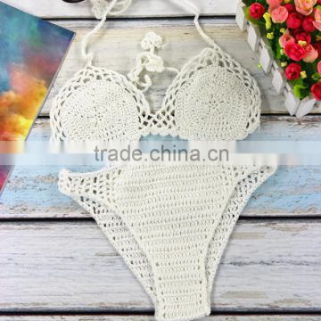 Crochet Knitting Flower Bikini Suit,Sexy Swimwaer For Beach                        
                                                Quality Choice