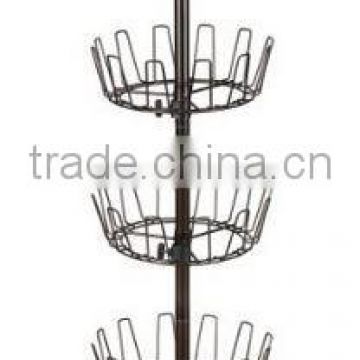 4 tier revolving metal powder coating round shoe rack