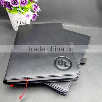 Black genuine leather journal book