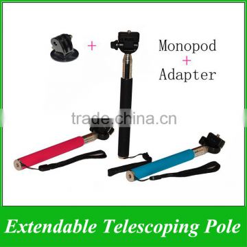 GP134 Handheld Monopod Extendable Holder Telescoping Pole 20-105cm +Tripod Adapter for Go Pro Hero3/3+/2/1