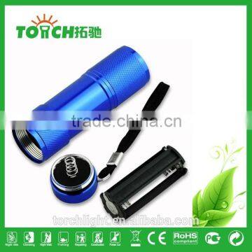 9 Led Flashlight Use 3*AAA Battery Super Mini 4 Colors Blue/red/black/silver for Emergency Flashlight photo-6