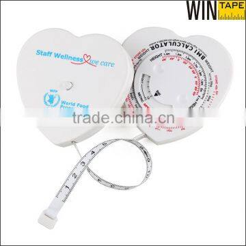 1.5meters Custom Logo Printed Water Proof Flexible Body Fitness Plastic bmi Calculator Measuring Tape