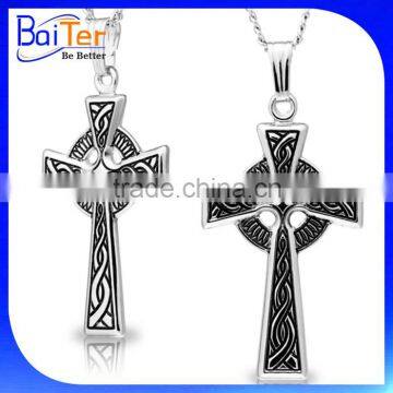 Custom Vintage Style Men's & Women's Stainless Steel Celtic Cross Pendant Necklace With 18 inch Chain