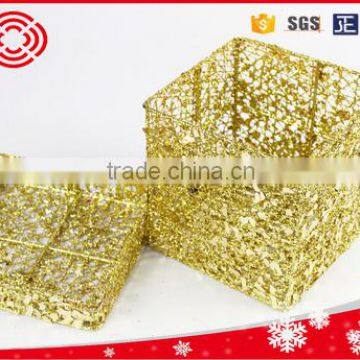 Wholesale 3D Metallic Gift Box Shape Christmas Gift Decoration photo-5