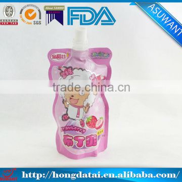 Laminated custom printed spout pouch with zipper