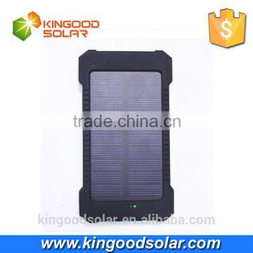 2016 newest waterproof super light LED flashlight 10000mah solar power bank with 1.48W solar panel