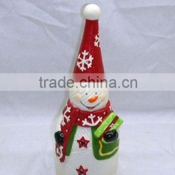 Christmas snowman ceramic bell