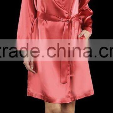 Knee silk robe