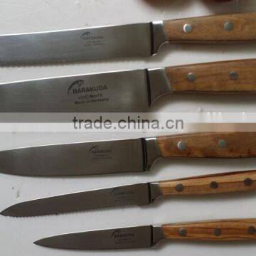 5 pcs kitchen knife set -Mirror-Olive handle