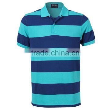 Mens Stripes Two Button Polo Shirts