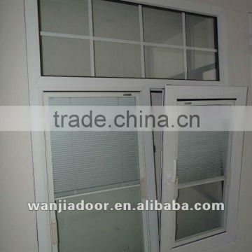 tilt and turn window hardware/top grade pvc tilt windows/foshan wanjia brand