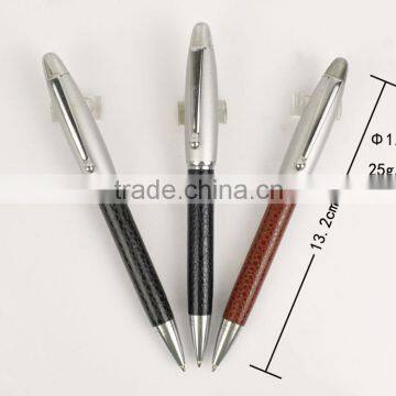 fashionable business gift set leather metal twist pen