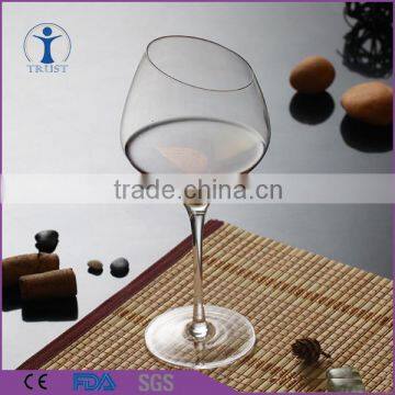 personnalized high quality crystal slant wine glass