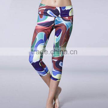 fancy full Sublimated printing fitness clothes with sexy tight ladies hot pants and sexy women tight pants                        
                                                Quality Choice