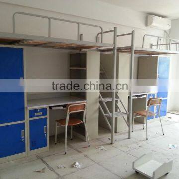 Ningbo CE Double Decker Metal Bed With Desk and Storage photo-2