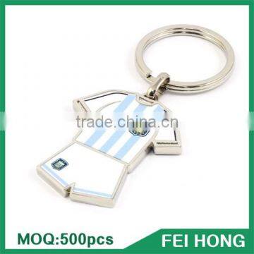 China Supplier metal two sided custom soccer jersey shirt keychain