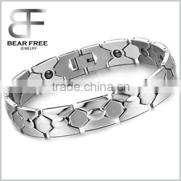 Online Trading negative ion me power Titanium Stainless Steel bracelet Designs for Men