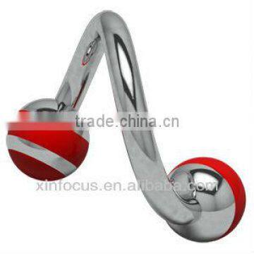 Titanium Duplex Carousel Spirals - Red Body Jewelry