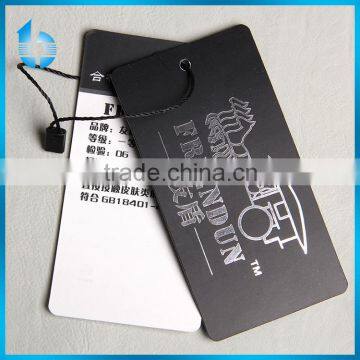 Black Tag Reputation Card With Silver Stamping Made From China Professional Hangtag Factory for Female Body Slimming Garments