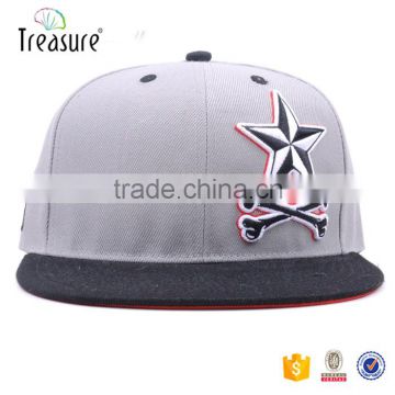 Factory made custom flat brim snapback cap with 3D embroidery logo