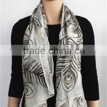 Peacock Printed Square Modal Scarf photo-2