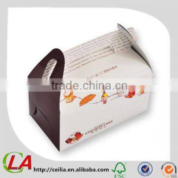 Printed Paperboard Foldable Ice Cream Packaging Box With Handle