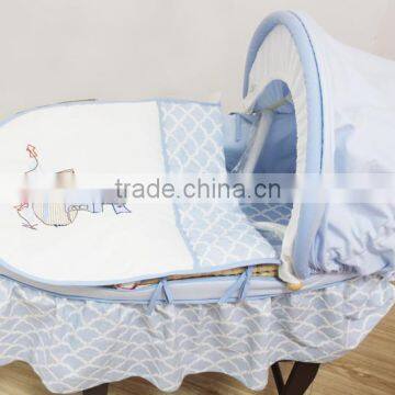 Baby Gift Basket Embroidery Baby Carry Moses Basket Moses Basket Stand Baby Wicker Moses Basket photo-2