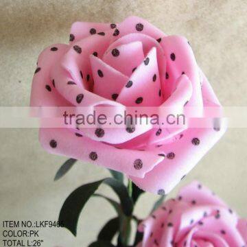 new design spring artificial grass rose flowers bush 26inch for home decorations