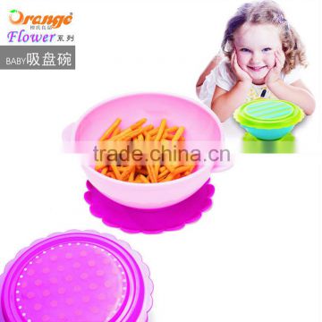 Child tableware baby sucker dishes For kids gravity bowl slip-resistant wall suction bowl with lid