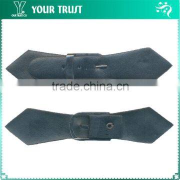 Black Leather Gunmetal Alloy Metal Buckle Coat Leather Toggle Buttons