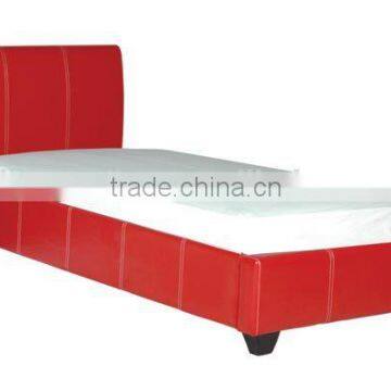 red leather bed, red leather bed frame, cheap leather bed