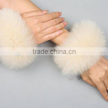 Fashion Accessory Genuine Silver Fox Fur Cuff / Real Fox Fur For Decorate photo-6